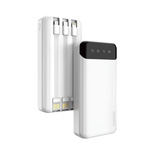 Dudao capacious powerbank with 3 built-in cables 20000mAh USB Type C + micro USB + Lightning white (Dudao K6Pro +)