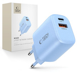 Tech-Protect NCA30 PD 30W QC3.0 USB-A / USB-C Wandladegerät - Blau