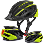 Wozinsky MTB Bike Helmet with Removable Visor and Rear USB Light L - Black and Yellow