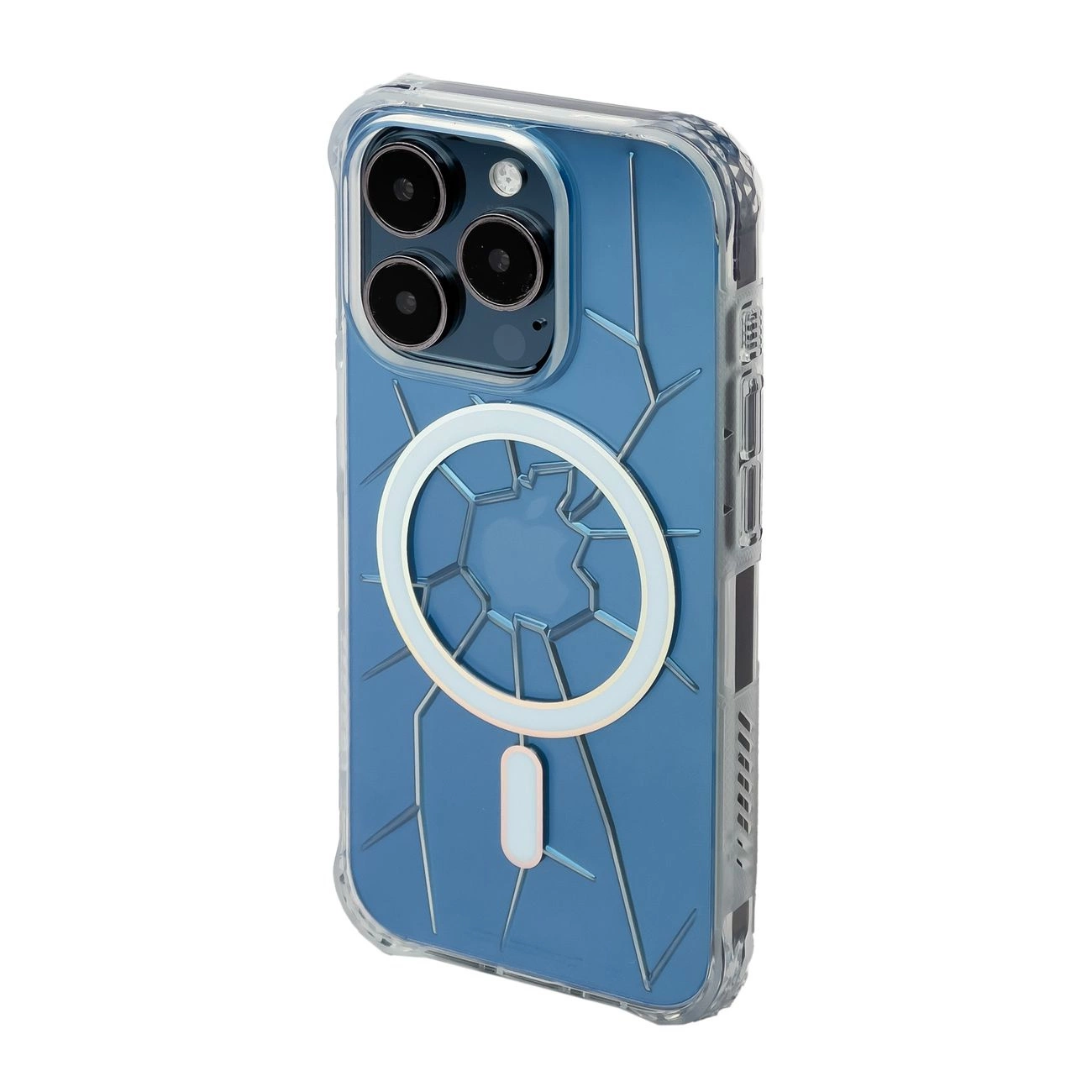 MagSafe Kingxbar PQY Crack Series Silicone Case for iPhone 15 Pro  Transparent