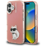 Karl Lagerfeld IML Aquarelle Choupette &amp; Logo iPhone 16 Hülle - Rosa