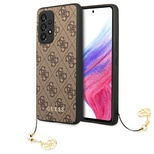 Guess Hülle mit Charm für Samsung Galaxy A53 5G aus der 4G Charms Collection Serie – braun