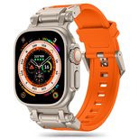 Pasek Tech-Protect Delta Pro na Apple Watch 4 / 5 / 6 / 7 / 8 / 9 / SE / Ultra 1 / 2 (42/44/45/49 mm) - pomarańczowo-tytanowy