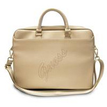 Guess Saffiano Script 16&quot; Laptop Bag - Gold