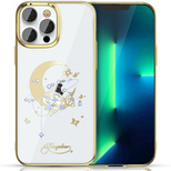 Kingxbar Moon Series Luxury Case mit Swarovski-Kristallen für iPhone 13 Pro Gold (Blume)