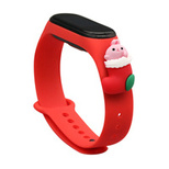 Strap Xmas opaska do Xiaomi Mi Band 6 / Mi Band 5 świąteczny silikonowy pasek bransoletka czerwony (mikołaj 1)