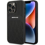 AMG AMHMP14XOSDBK iPhone 14 Pro Max 6,7" schwarz/schwarzes Hardcase Leder gebogene Linien MagSafe