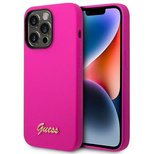 Guess GUHCP14LSLSMF iPhone 14 Pro 6.1" fuchsia/fuschia hard case Silicone Vintage Gold Logo