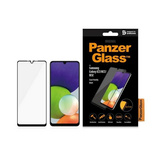 PanzerGlass E2E Regular gehärtetes Glas für Samsung Galaxy A22 / M22 / M32 – mit schwarzem Rahmen