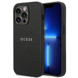 Guess Saffiano Strap Case für iPhone 14 Pro - Schwarz