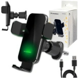 Wozinsky WEDZ-3Y8S Auto-Klemmhalterung mit 15W induktivem Ladegerät für Telefon an der Lüftungsöffnung - schwarz