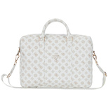Guess 4G Peony Front Pocket Zipper Triangle Logo Laptop Bag 16&quot; - White
