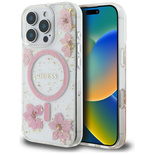 Guess Resin Flowers MagSafe iPhone 16 Pro Max Case - Pink
