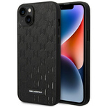 Karl Lagerfeld Saffiano Mono Metal Logo Hülle für iPhone 14 – Schwarz