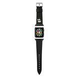 Karl Lagerfeld KLAWLOKHK Apple Watch 42/44 / 45mm black / black strap Saffiano Karl Heads