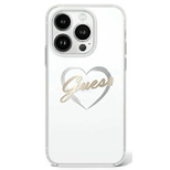 Guess IML Heart Hülle für iPhone 16 Pro Max – transparent