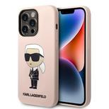 Karl Lagerfeld Silikon Ikonik MagSafe Hülle für iPhone 14 Pro Max – Rosa