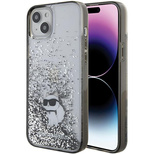 Karl Lagerfeld Liquid Glitter Choupette case for iPhone 15 Plus - transparent