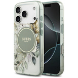 Guess IML Flower &amp; Tonal Circle MagSafe Hülle für iPhone 17 Pro - Grün
