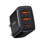 [PO ZWROCIE]Baseus Compact szybka ładowarka sieciowa 2x USB / USB Typ C 30W 3A Power Delivery Quick Charge czarny (CCXJ-E01)