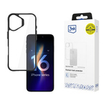 3mk Satin Armor Case+ Hülle für iPhone 16 Plus – transparent mit schwarzem Rahmen