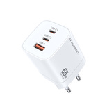 Wozinsky CGWCW 65W USB-A / 2 x USB-C GaN-Wandladegerät – Weiß