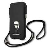 Karl Lagerfeld Saffiano Ikonik Karl 6,1&#39;&#39; Handtasche - Schwarz