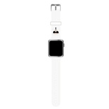 Karl Lagerfeld Pasek KLAWLSLKW Apple Watch 42/44/45mm biały/white strap Silicone Karl Heads