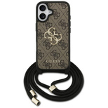 Guess 4G Big Logo Cord Strap Crossbody Case für iPhone 17 - Braun