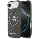 Karl Lagerfeld IML Glitter Karl &amp; Choupette Heads Logo MagSafe iPhone Air Case - Black