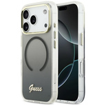 Guess IML Gradient Script Metal MagSafe Hülle für iPhone 17 Pro - Schwarz
