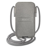 Guess Handtasche GUPHLPSASBGR 6,7&quot; grau/grau Saffiano Strap