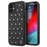Mercedes Schutzhülle mit silbernem Sternenmuster für iPhone 11 / Xr, Schwarz