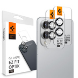 Spigen Optik Pro GLAS.TR &quot;Ez Fit&quot; 2-pack Camera Cover for Samsung Galaxy S25 Edge - Black