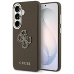 Guess Grained Big 4G Metal Logo Case for Samsung Galaxy S26 - Brown