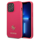 Guess Saffiano 4G Small Metal Logo case for iPhone 13 Pro / 13 - pink