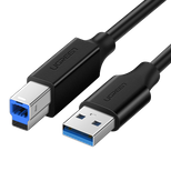 Kabel Ugreen US210 10372 do drukarki USB-A 3.0 / USB-B 5Gbps 2m - czarny