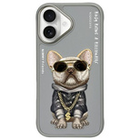 Etui Nimmy Glasses Cool Dog na iPhone 16 - szare