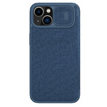 Nillkin Qin Cloth Pro Case Hülle für iPhone 14 Plus Kamera Cover Holster Cover Flip Case Blau