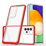 Clear 3in1 Case for Samsung Galaxy A52s 5G / A52 5G / A52 4G Frame Gel Cover Red