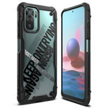 Ringke Fusion X Design durable PC Case with TPU Bumper for Xiaomi Redmi Note 10 / Redmi Note 10S black (Cross) (XDXI0030)