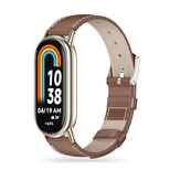 Tech-Protect Leatherfit Strap for Xiaomi Smart Band 8 / 8 NFC - Brown