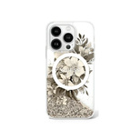 Guess Liquid Glitter Flower MagSafe iPhone 16 Pro Case - Beige