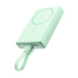 Powerbank Joyroom JR-PBM01 magnetic 10000mAh 20W with stand + Lightning cable - USB-C - green