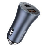 Baseus Golden Contactor Pro fast car charger USB Type C / USB 40 W Power Delivery 3.0 Quick Charge 4 + SCP FCP AFC gray (CCJD-0G)