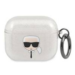 Karl Lagerfeld Glitter Karl&#39;s Head case for AirPods 3 - silver