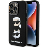 Karl Lagerfeld Silicone Karl&amp;Choupette Head case for iPhone 15 Pro - black