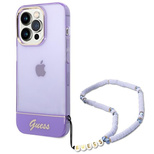 Guess GUHCP14LHGCOHU iPhone 14 Pro 6.1&quot; purple/purple hardcase Translucent Pearl Strap