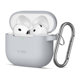 Etui Tech-Protect Silicone Hook na AirPods 4 - szare