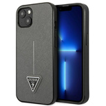 Etui Guess Saffiano Triangle Logo na iPhone 14 Plus - srebrne